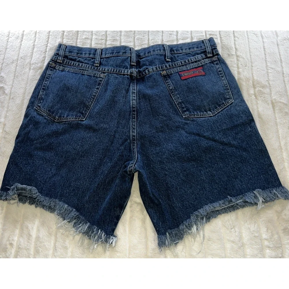 Wrangler‎ 20X Frayed Shorts Men 39 Faded Blue Denim Jorts Cutoff Premium
